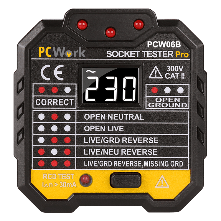 PCWorK Stikkontakt HFI/HPFI Tester