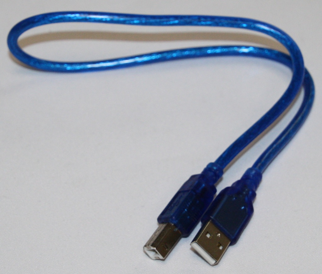 USB-kabel, standard, A til B, 0,5 meter, BL