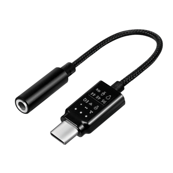 USB 3.2 audio adapter with EQ, USB-C/M to 3.5 mm/F, black, 0.14 m