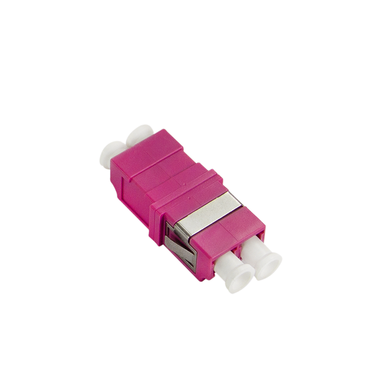 Fiberadapter 2xLC Multimode, uden flange, violet