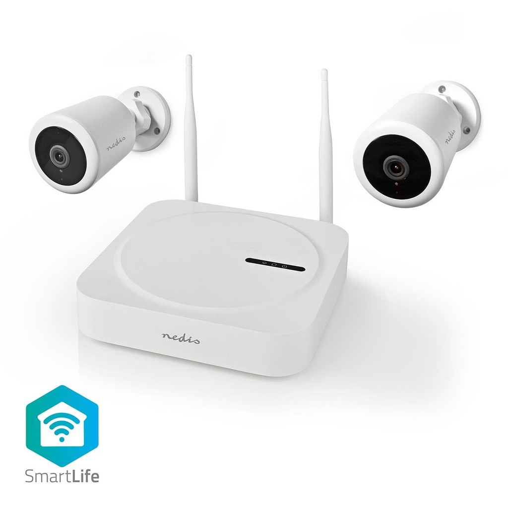 SmartLife trådløst kamerasystem | 2x Kamera | Full HD 1080p | IP65 | Nattesyn | Hvid