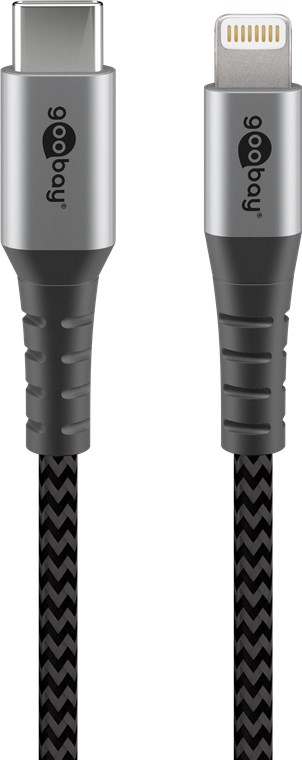 Apple Lightning til USB C ,Tekstil, grå/sølv, 1 meter