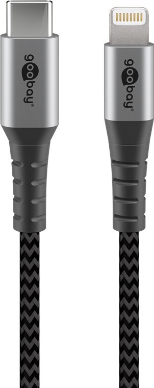 Apple Lightning til USB C ,Tekstil, grå/sølv, 2 meter