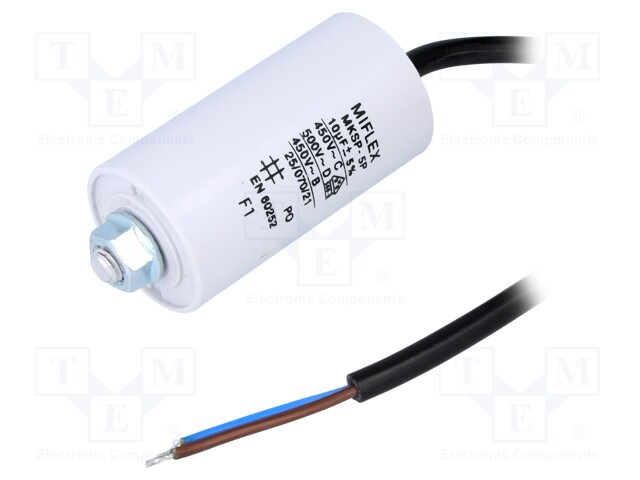 Motorstart kondensator 10uF 450V =35x65mm