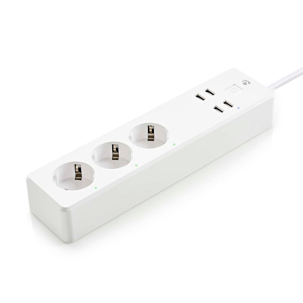 SmartLife Stikdåse, Wi-Fi, 3 x EU stik (CEE 7/3) / 4 x USB