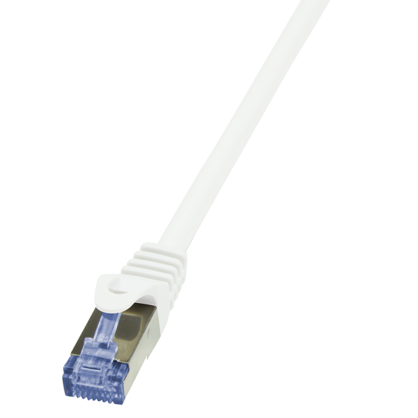 Patch cable PrimeLine, Cat.6A, S/FTP, white, 0.5 m