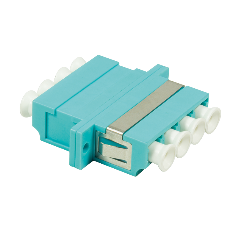 Fiberadapter 4xLC med flange, aqua