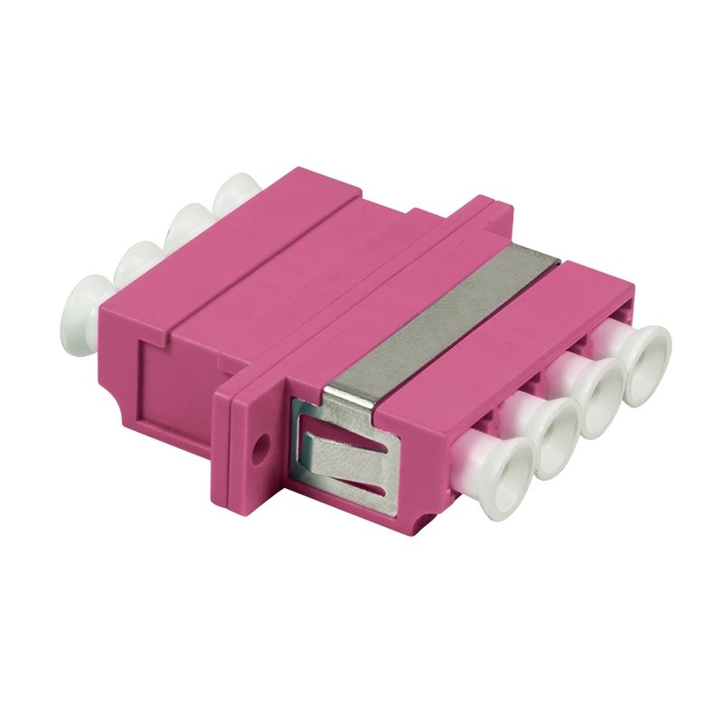 Fiberadapter 4xLC med flange, violet