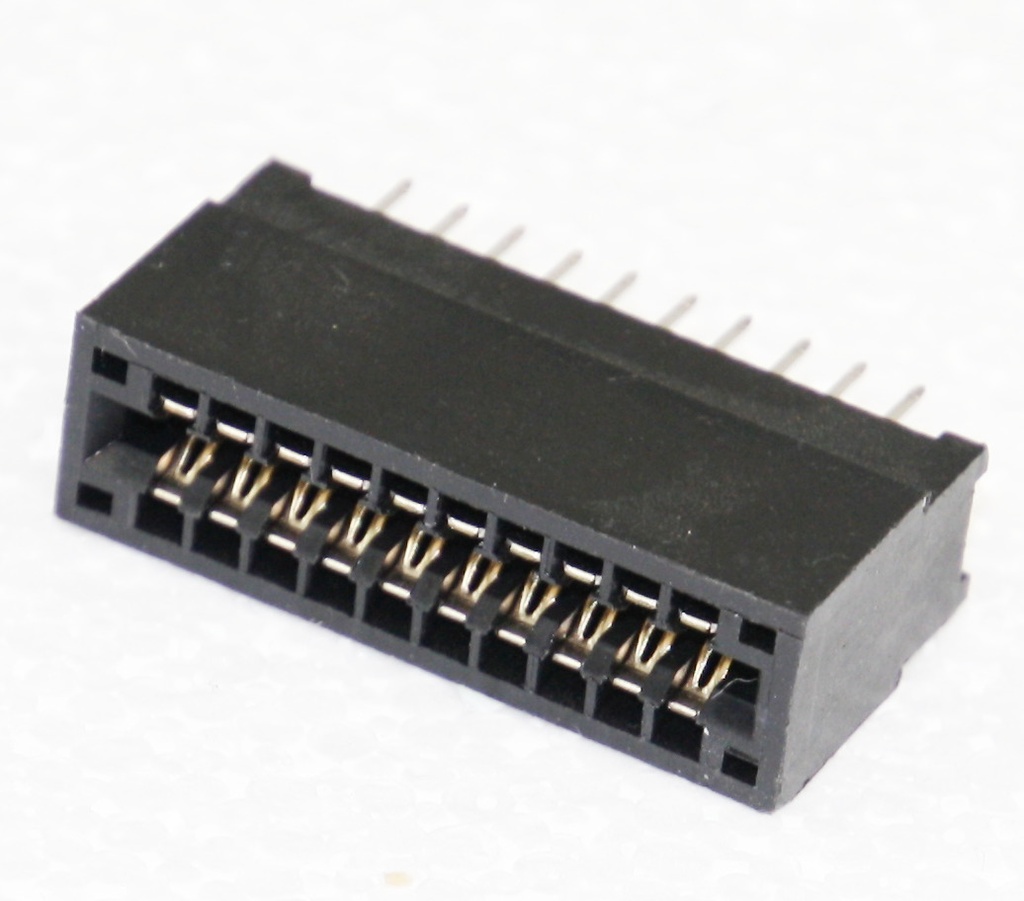 Kantconnector 2x10-pol RM2,54 PCB