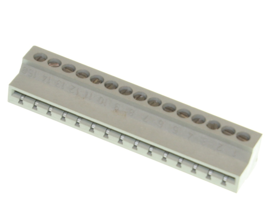 Kantconnector 1x15pol RM5,08 Skrue tilslutning