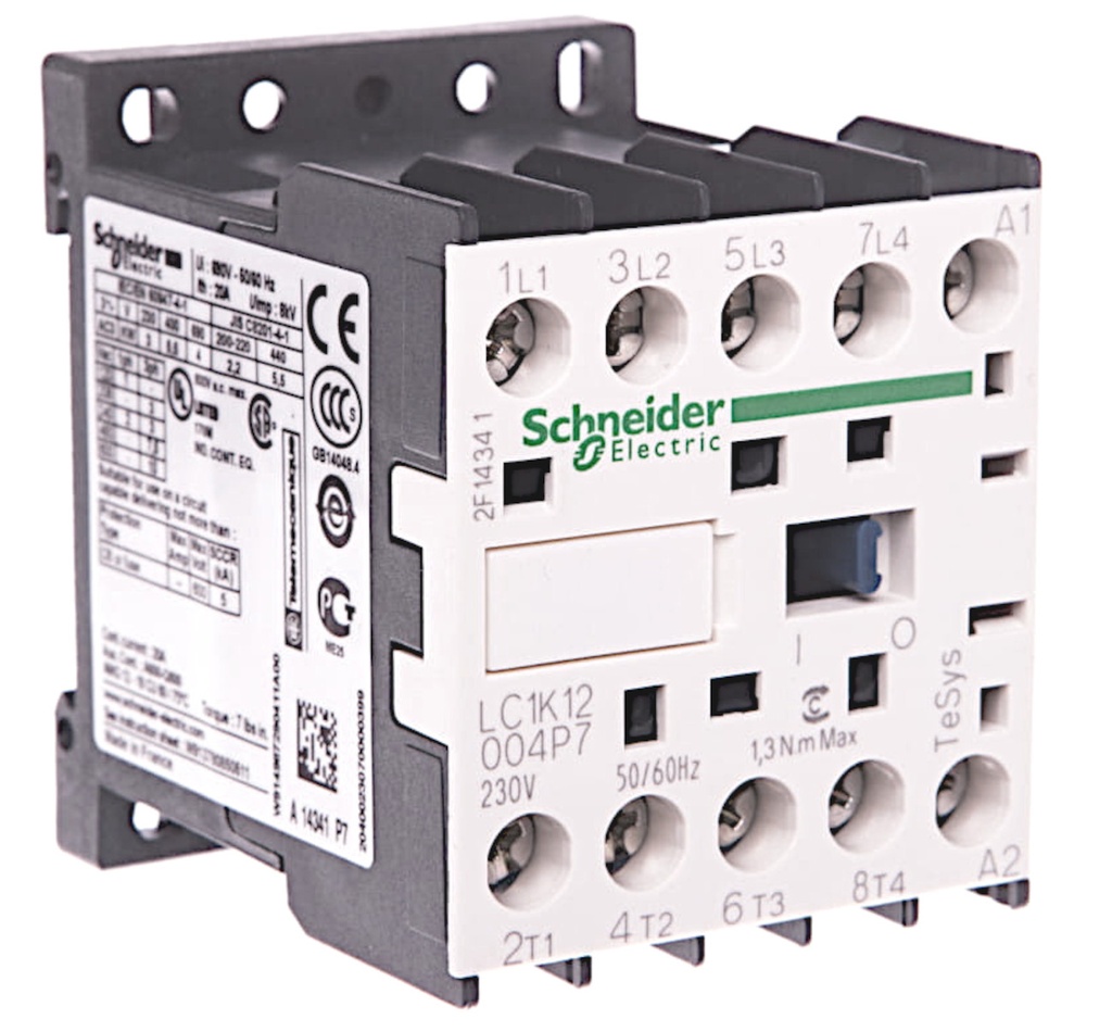 Effektkontaktor 4 x slutte, 230V AC