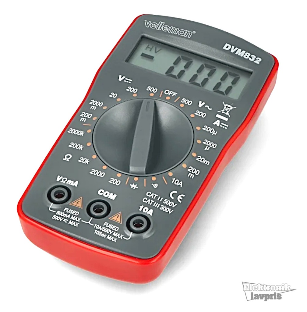 Digital multimeter CAT II 500V / KAT III 300V, 10A