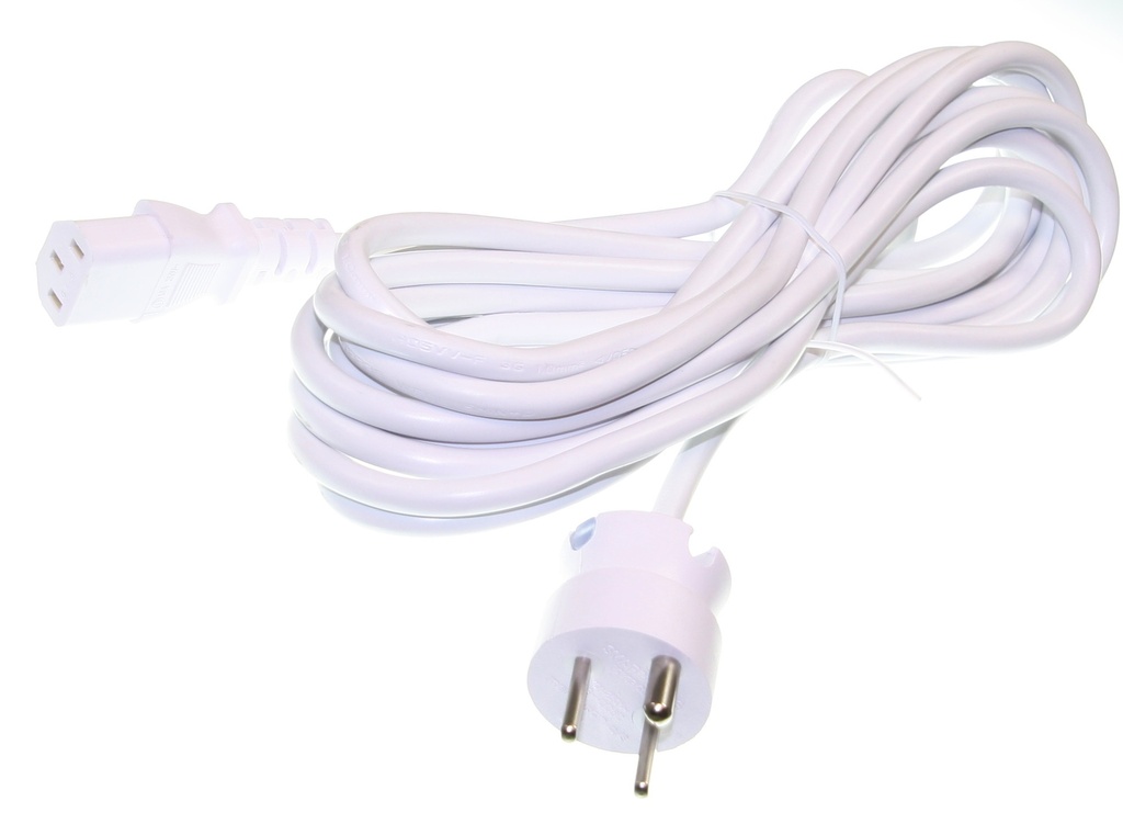 Apparat kabel m. EDB stik, 5m, Hvid