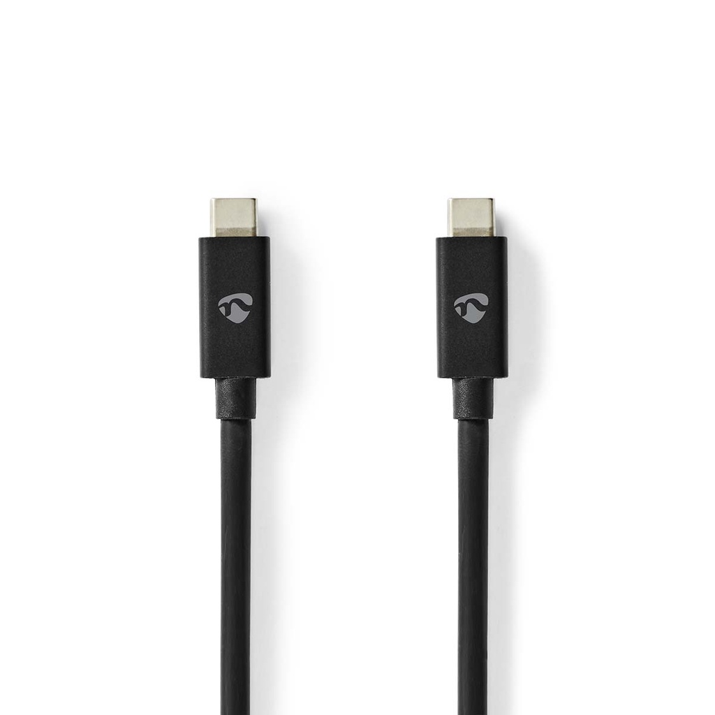 USB C han > C han, 4.0, 3 gen, 40 Gbps, 2m, sort