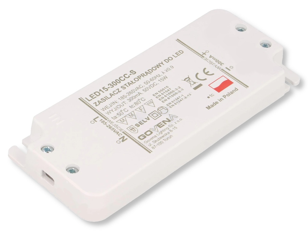 Constant current LED Transformer 300 mA CC for LEDs up to 15 W total load