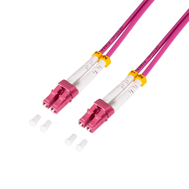 Steel armored fiber patch cord OM4, Duplex LC/UPC - LC/UPC,  2.0 m