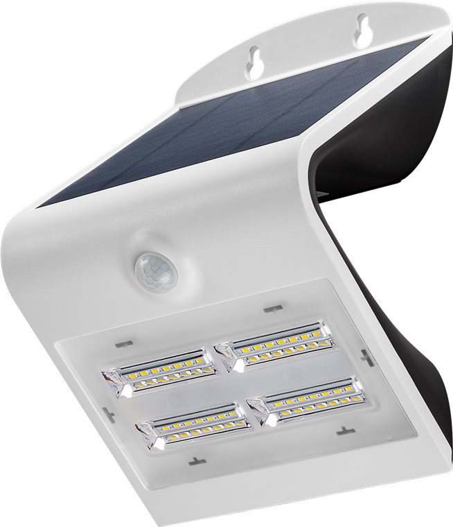 LED-solcelle-væglampe 4000K/3000K med bevægelsessensor, 3,2 W Hvid