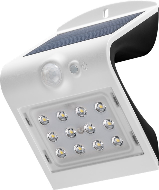 LED-solcelle-væglampe 4000K med bevægelsessensor, 1,5 W Hvid
