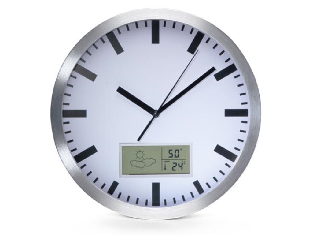 Analog vgur, LCD display, Termo- og hygrometer, 25cm