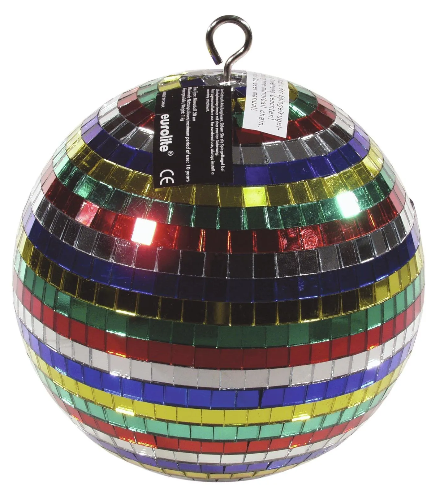 Spejlkugle, flerfarvet, 20cm