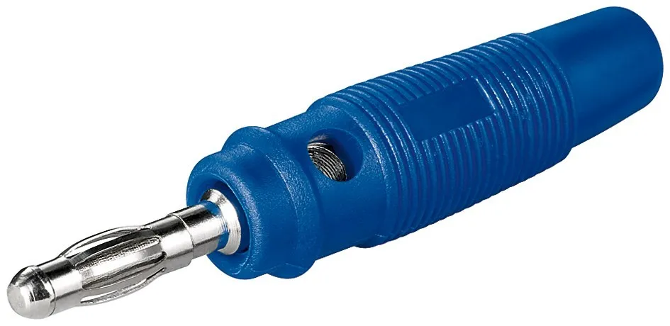Bananstik Han 4mm Skrue Soft Blå