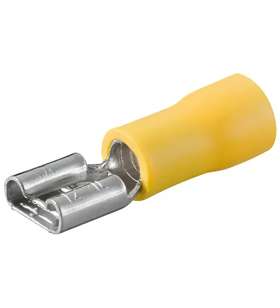 Terminal Flat Hun 6,3mm Gul