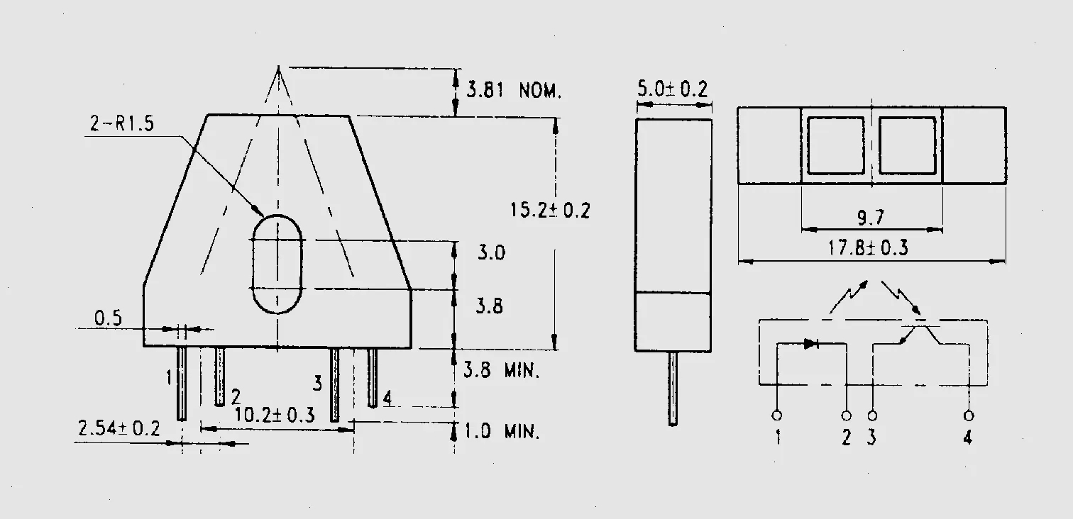Photointerr. Refl. Elongated Hole PCB-Mt