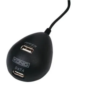 USB2.0 kabel inkl. base m/2 udtag, 1,5 meter