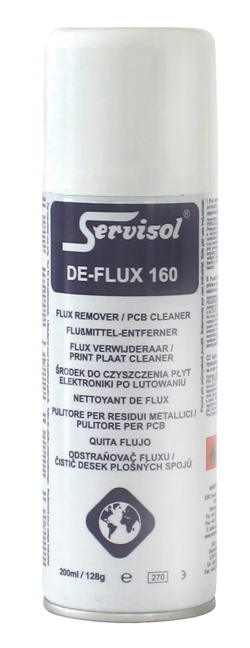 Rensespray til kontakter på printplader 200ml De-Flux 160 SERVISOL