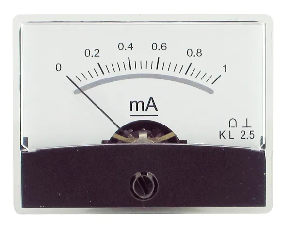 Måleinstrument med spejlskala 0-1mA DC