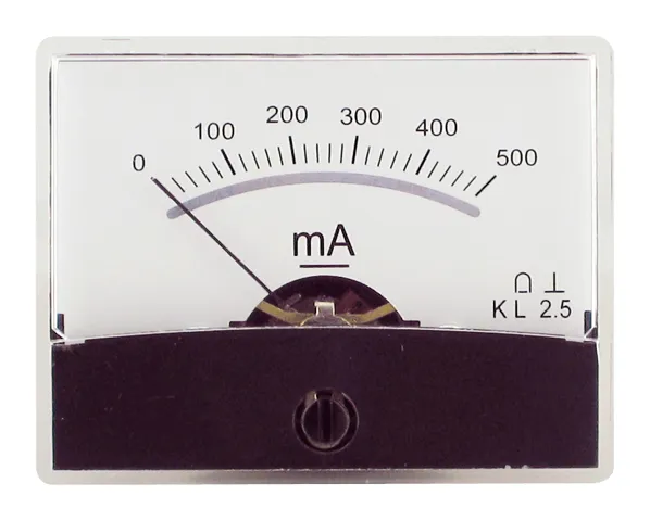 Måleinstrument med spejlskala 0-500mA DC
