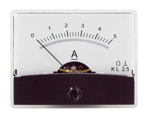 Måleinstrument med spejlskala 0-5A DC