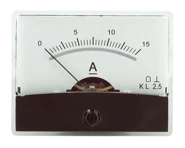 Måleinstrument med spejlskala 0-15A DC