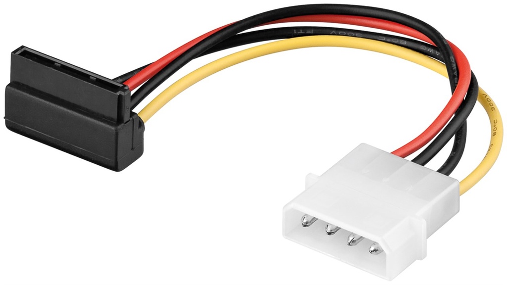 PC strømkabel/strømadapter 5,25" han til SATA 90°