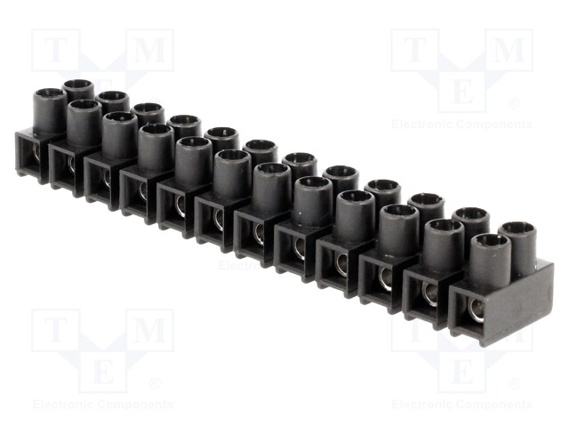 Klemrække 12-pol 2,5mm², sort