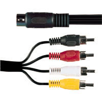 5 polet DIN hun <-> 4 x phono han, 0.20m