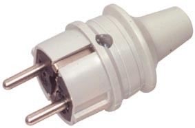 Schuko netstik han 230V, m. jord, gummi