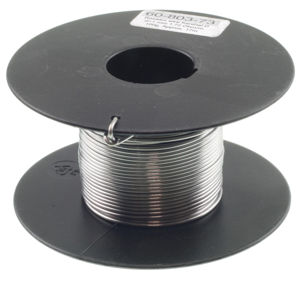 Modstands-/varmetråd Kanthal D - 1mm - 1,72 Ohm/m. 1 meter