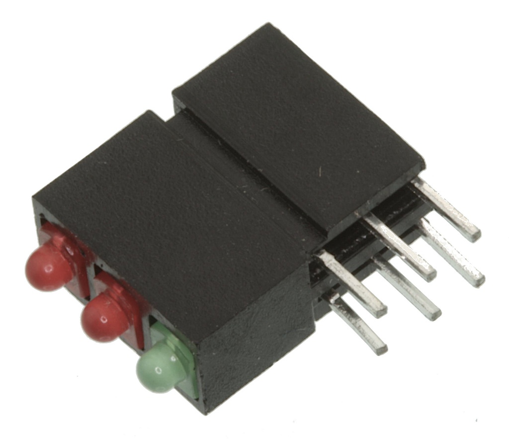 MENTOR PCB LED-fatning, RØD + RØD + GRØN, 50stk.
