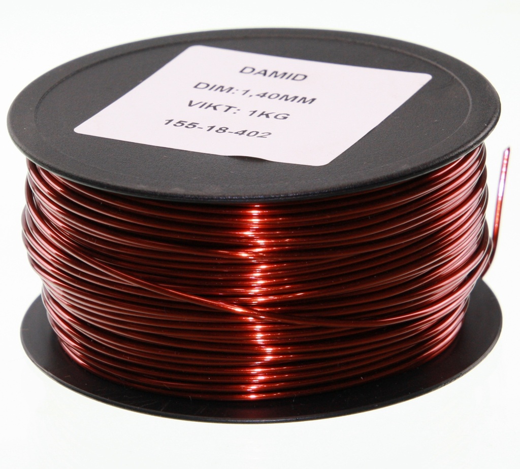 Kobbertråd, lakeret, 1,40mm, 1000g.
