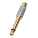 6,3mm jack mono han - Phono (RCA) hun, Forgyldt