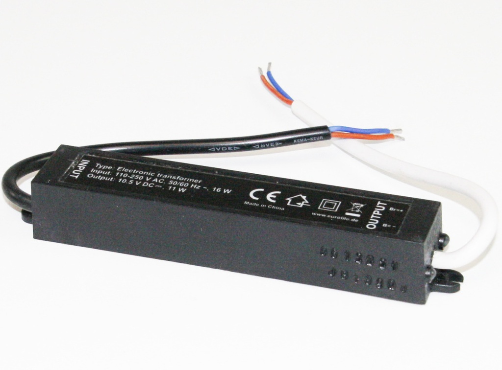 Elektronisk LED transformator 110-250V 10,5VDC