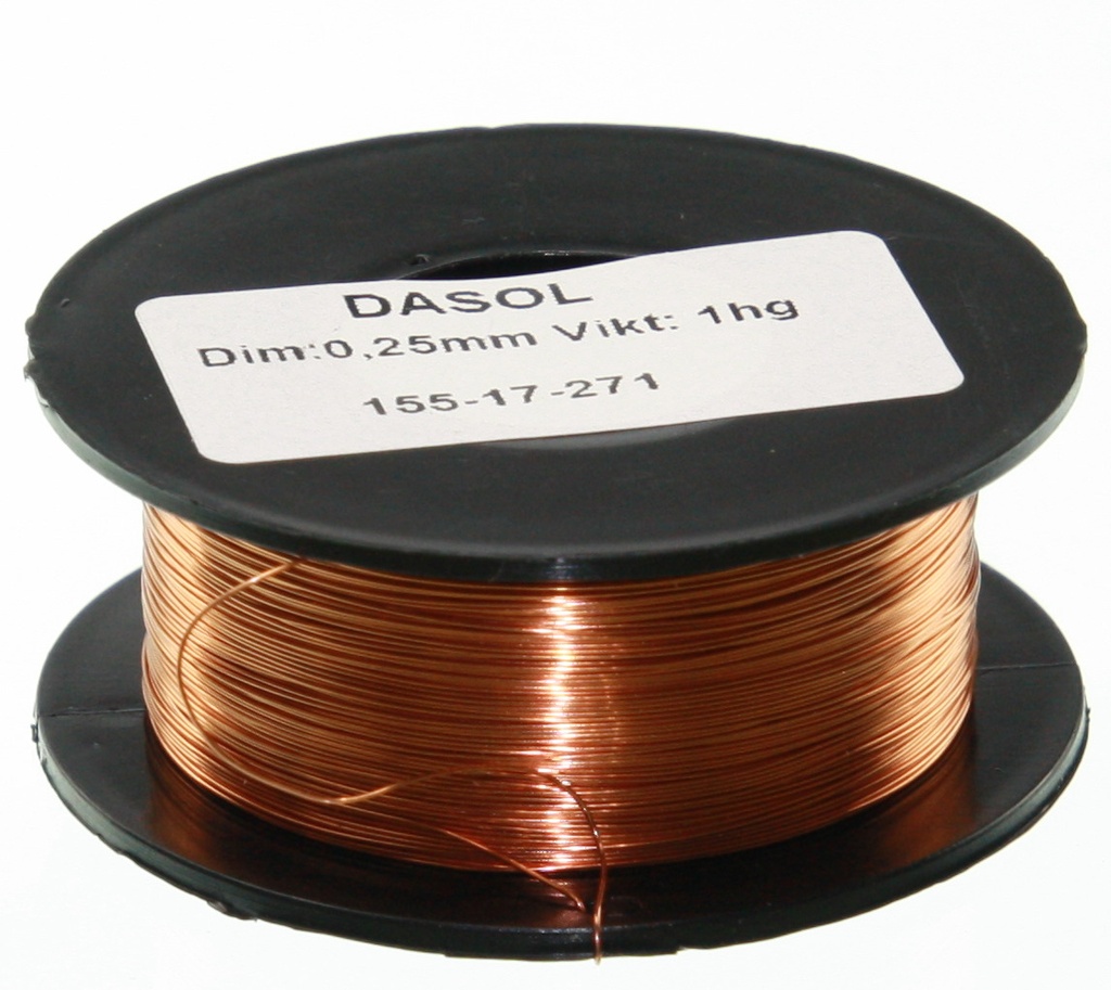 Kobbertråd, lakeret, 0,25mm, 100g