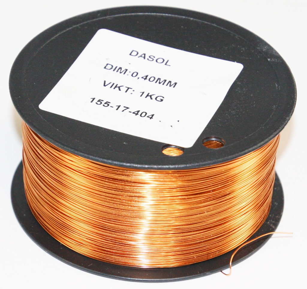 Kobbertråd, lakeret, 0,40mm, 1000g