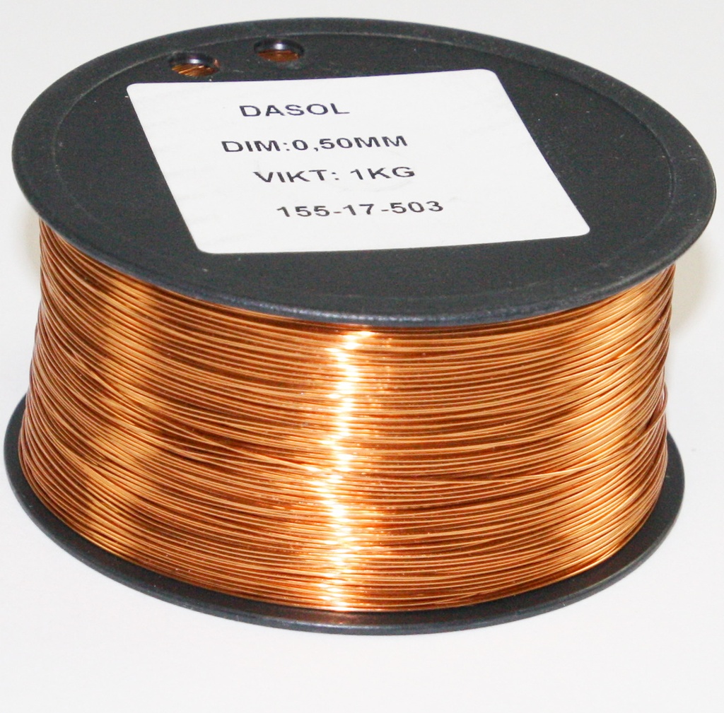Kobbertråd, lakeret, 0,50mm, 1000g