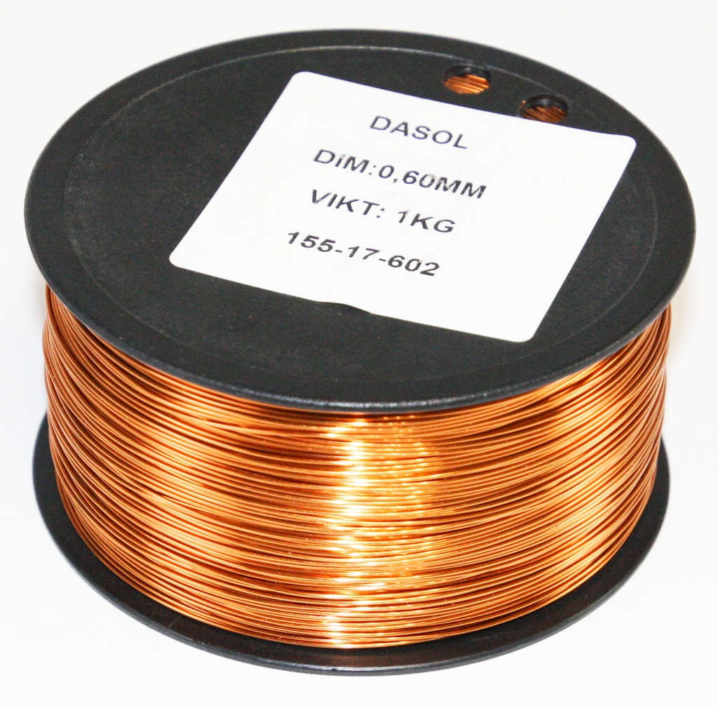 Kobbertråd, lakeret, 0,60mm, 1000g