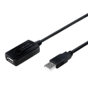 USB 2.0 cable, USB-A/M to USB-A/F, amplifier, black, 10 m