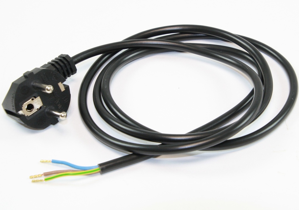 Schuko Netledning 3x0,75mm. 1,5m. Sort Bulk