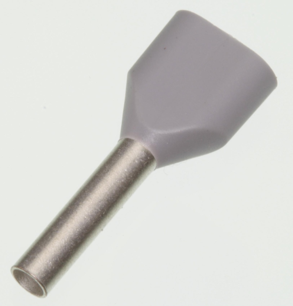 Terminalrør for 2x0,75mm² Grå