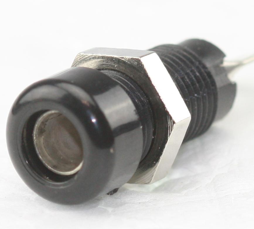 Banan Bøsning (Chassis) 4mm Sort Loddebar